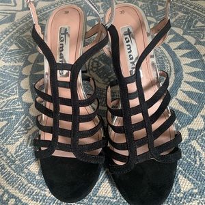 Tamaris classic black strappy heels
